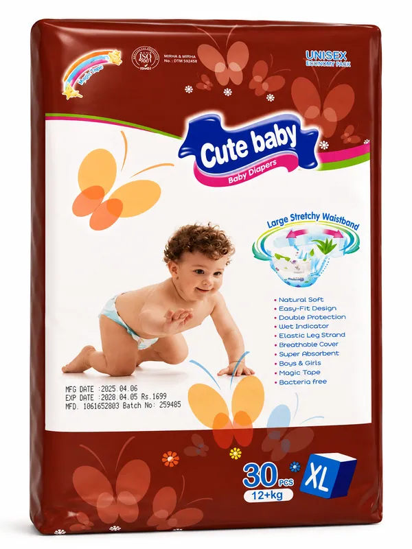 Cute Baby (XL) 12+kg 30pcs