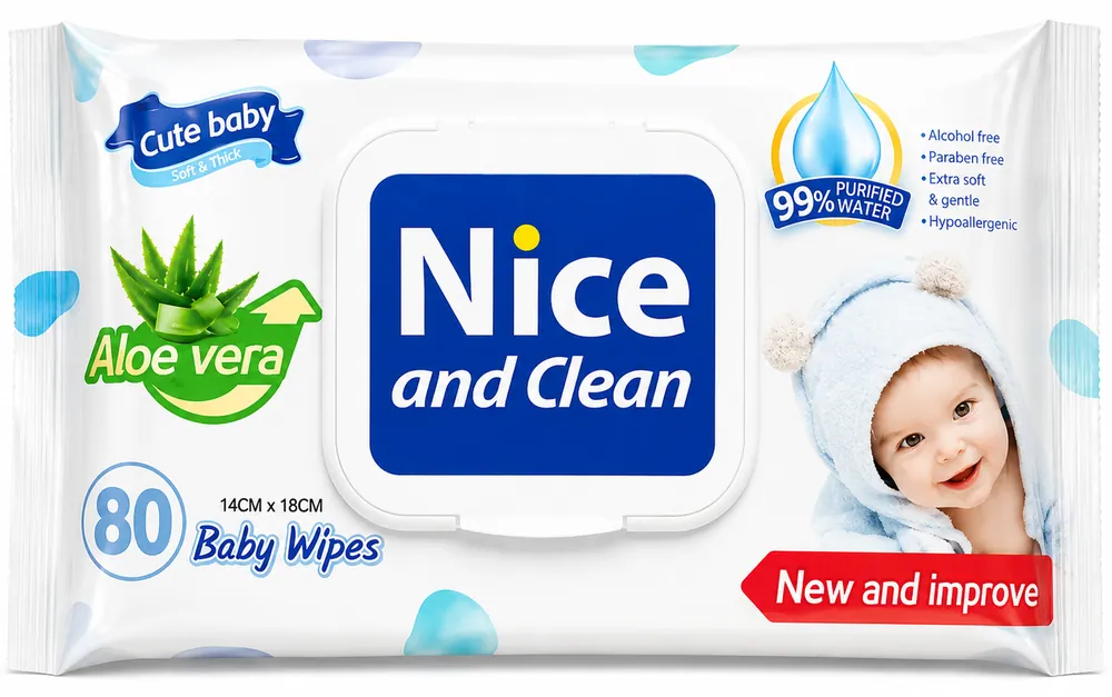 Nice and clean wet wipes 80pcs Blue