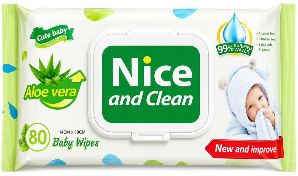 Nice and clean wet wipes 80pcs Green