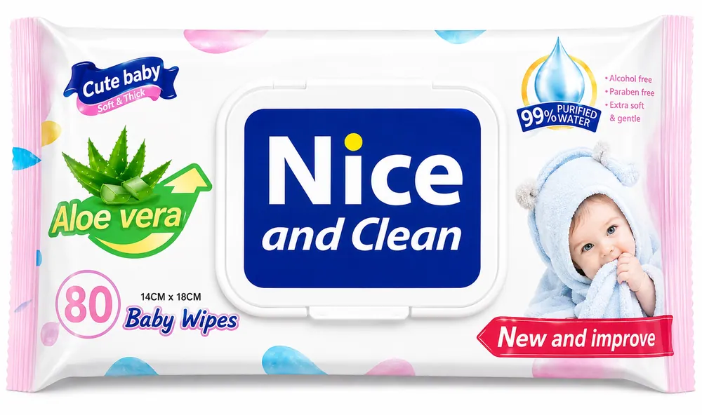Nice and clean wet wipes 80pcs Purple