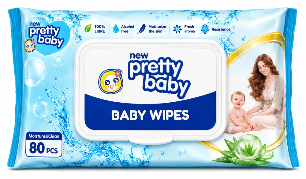 Pretty Baby Blue Wet Wipes 80pcs