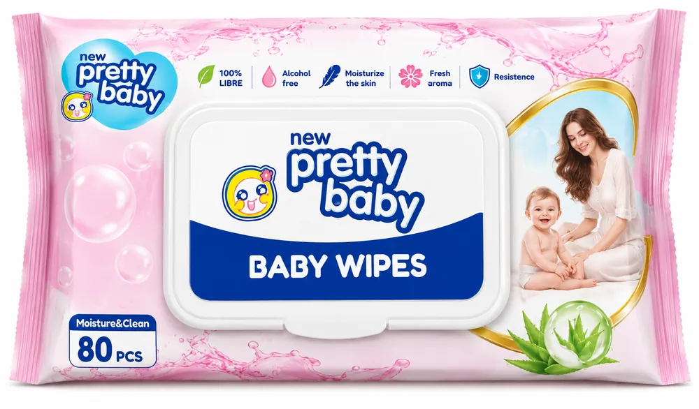 Pretty Baby Rose Wet Wipes 80pcs