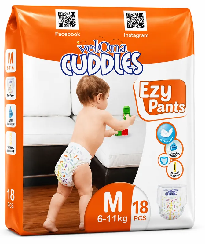 Vellona Cuddles Ezy Pants (M) 18Pcs