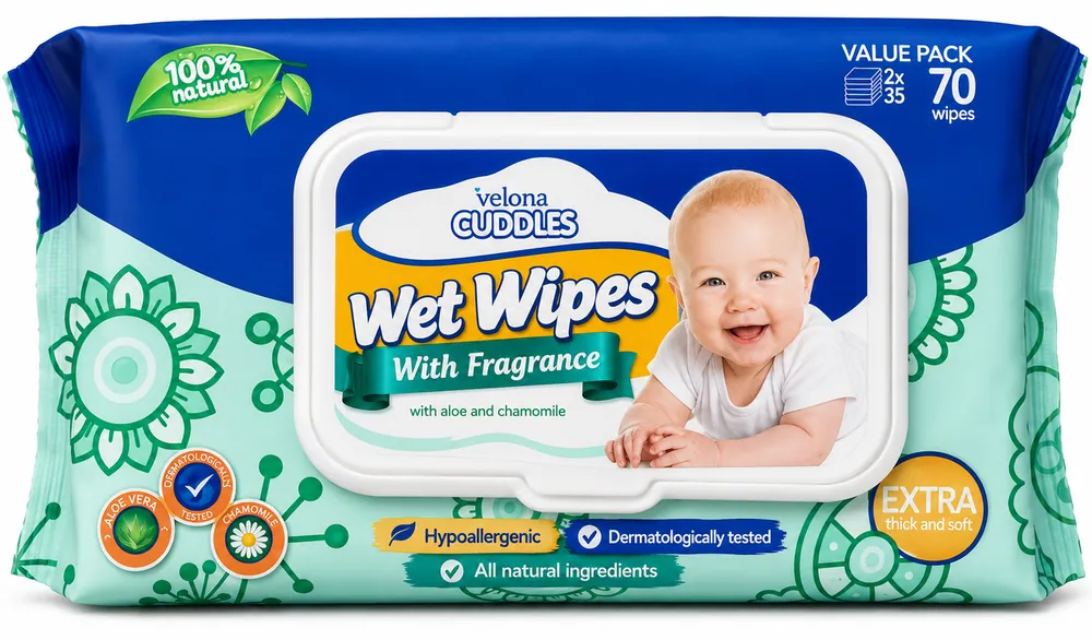Vellona Cuddles Wet Wipes 70pcs