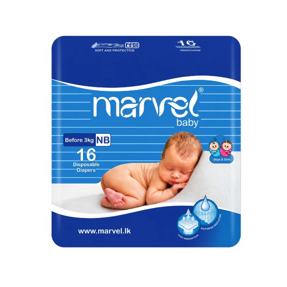 Marvel Baby Diapers - New Born (16pcs)