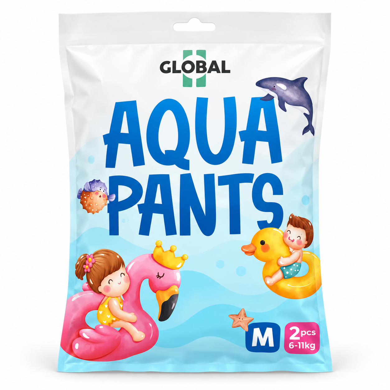 Global Aqua Pants (M) 6-11kg (2pcs)